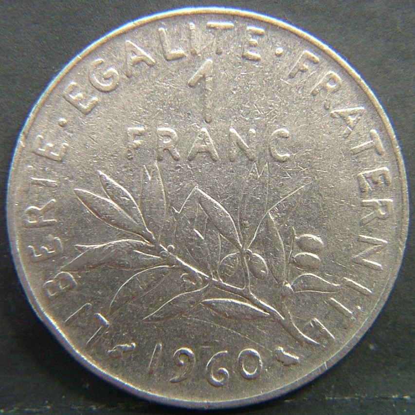 Additional view 2 of 🇫🇷 FRANCE 1 Frank 1960 coin