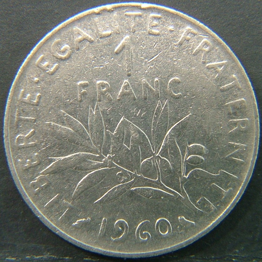 Additional view 2 of 🇫🇷 FRANCE 1 Frank 1960 coin