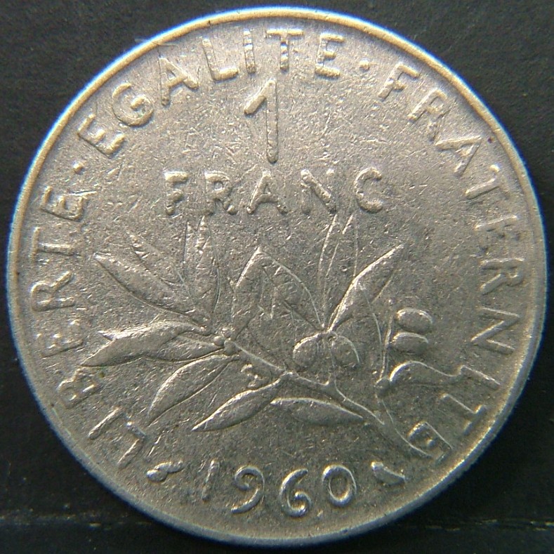 Additional view 2 of 🇫🇷 FRANCE 1 Frank 1960 coin