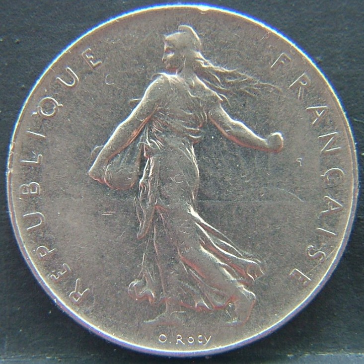 Front side of 🇫🇷 FRANCE 1 Frank 1975 coin