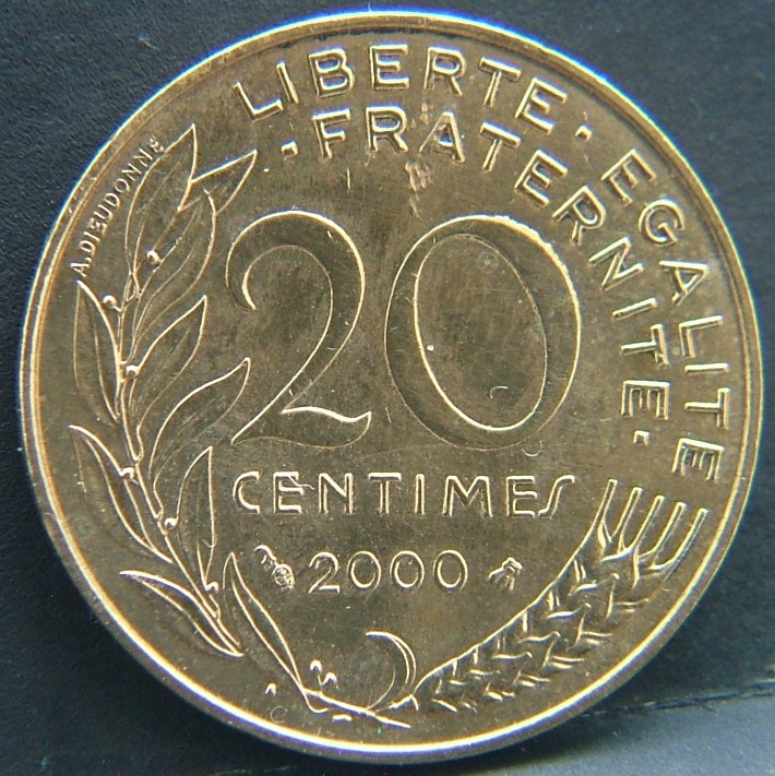 Additional view 1 of 🇫🇷 FRANCE 20 Centimes 2000 coin