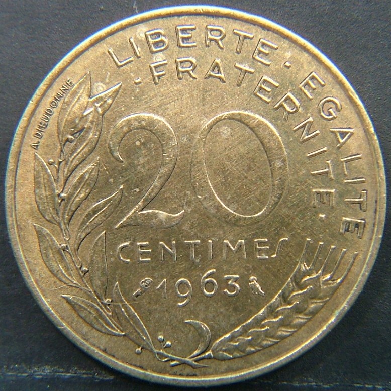Additional view 2 of 🇫🇷 FRANCE 20 Centimes 1963 coin