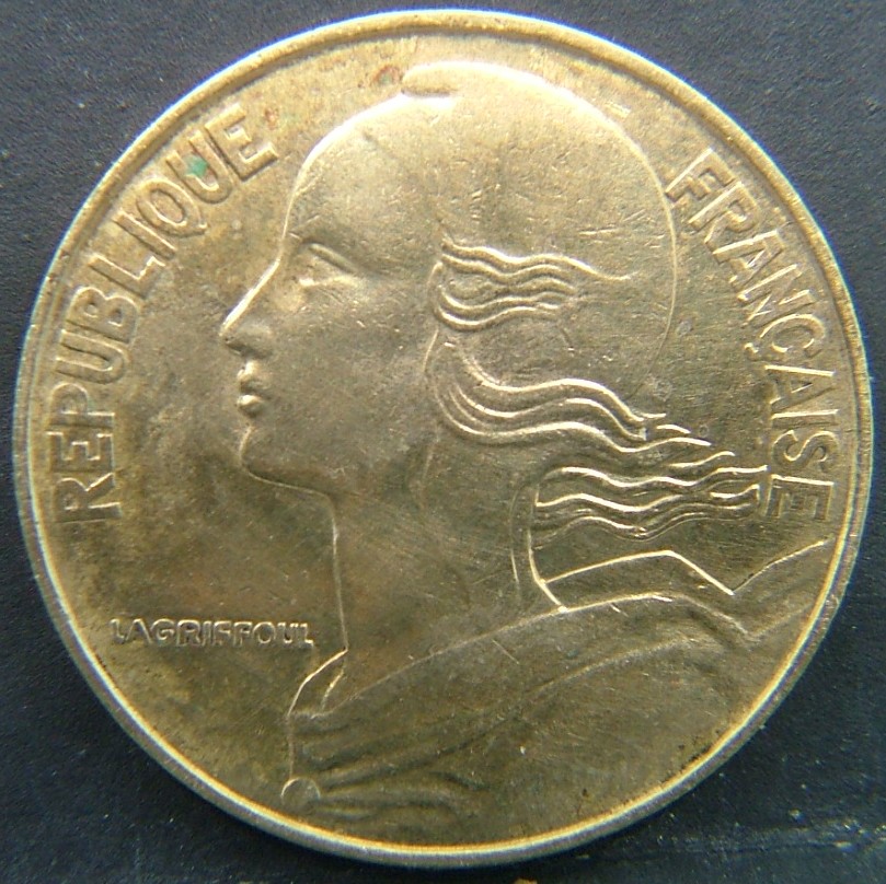 Back side of 🇫🇷 FRANCE 20 Centimes 1989 coin