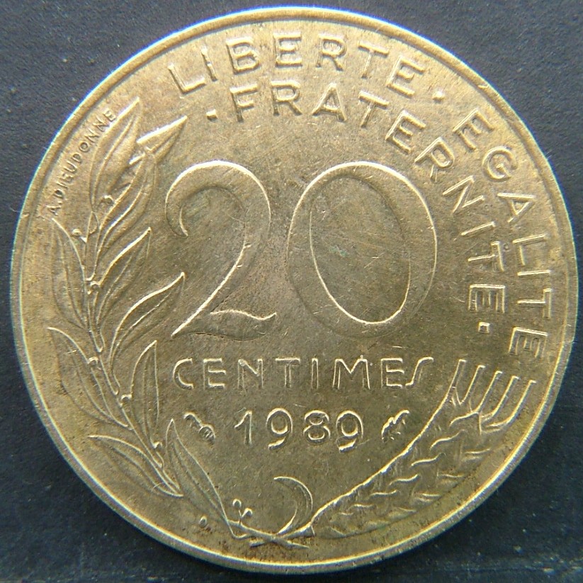 Additional view 2 of 🇫🇷 FRANCE 20 Centimes 1989 coin