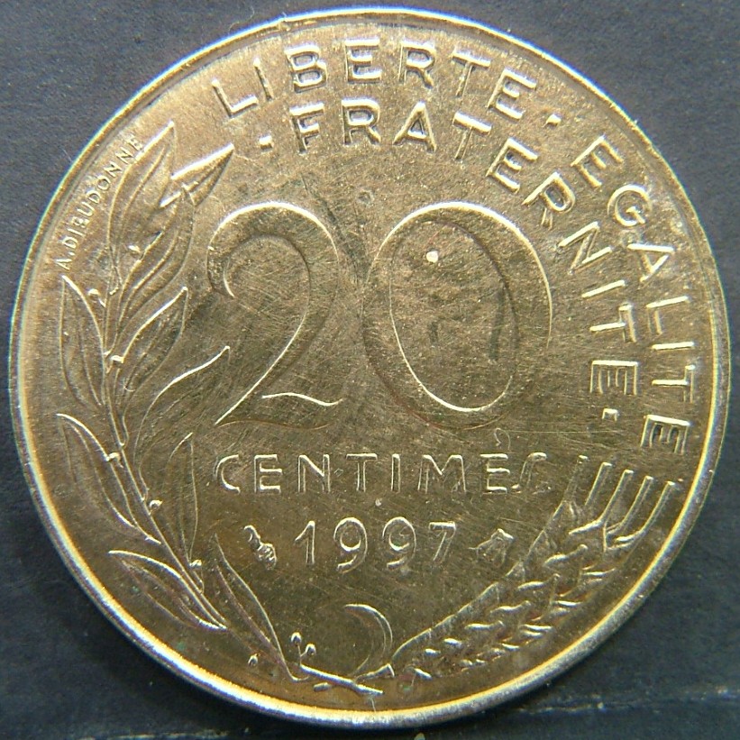 Additional view 2 of 🇫🇷 FRANCE 20 Centimes 1997 coin