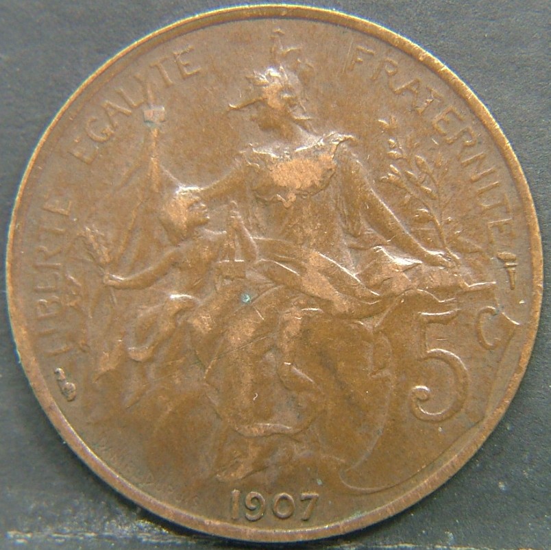 Additional view 2 of 🇫🇷 FRANCE 5 Centimes 1907 coin