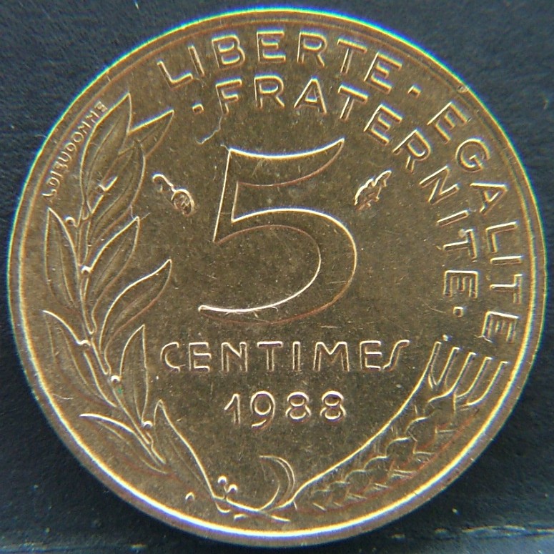 Additional view 1 of 🇫🇷 FRANCE 5 Centimes 1988 coin