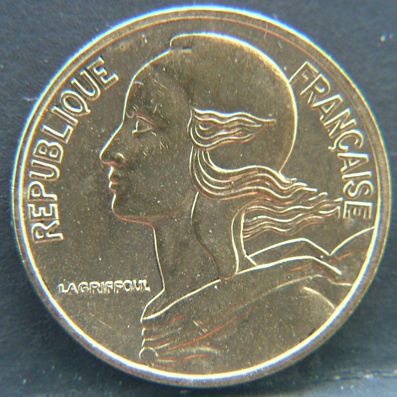 Front side of 🇫🇷 FRANCE 5 Centimes 1998 coin