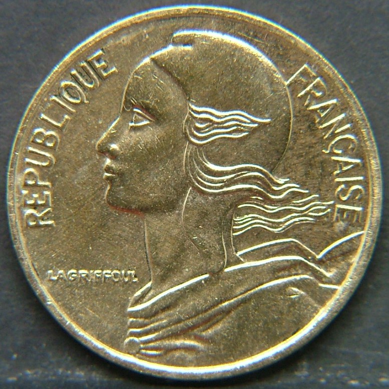 Back side of 🇫🇷 FRANCE 5 Centimes 1998 coin