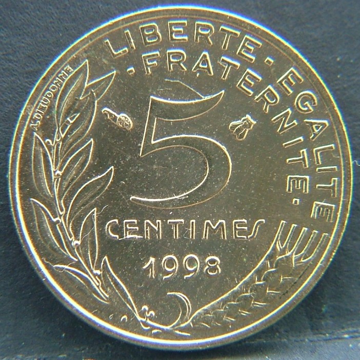 Additional view 1 of 🇫🇷 FRANCE 5 Centimes 1998 coin