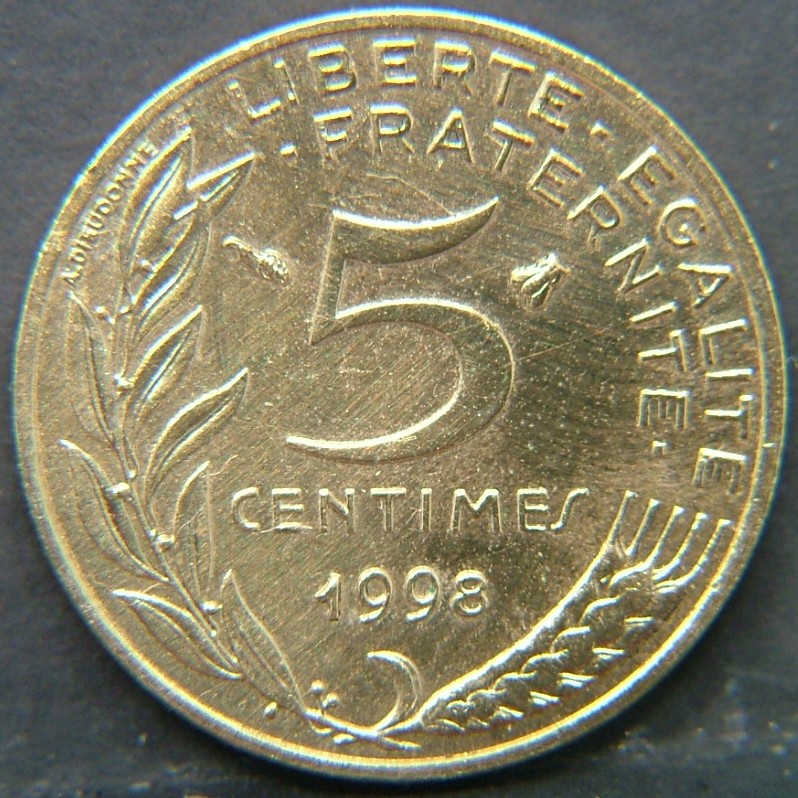 Additional view 2 of 🇫🇷 FRANCE 5 Centimes 1998 coin