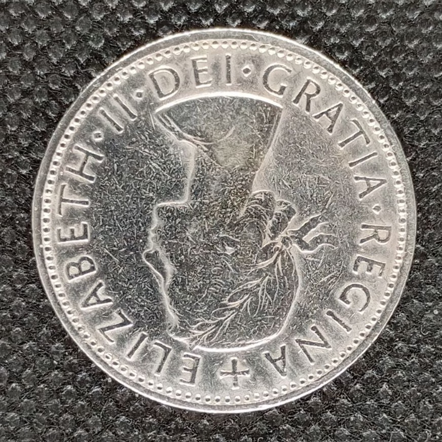 Back side of Great Britain 2 Shillings 1962 coin