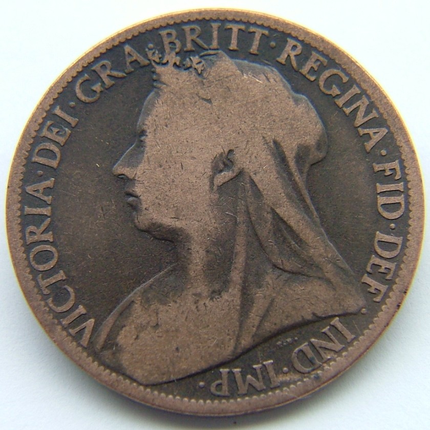 Front side of Great Britain 1 Penny 1897 coin