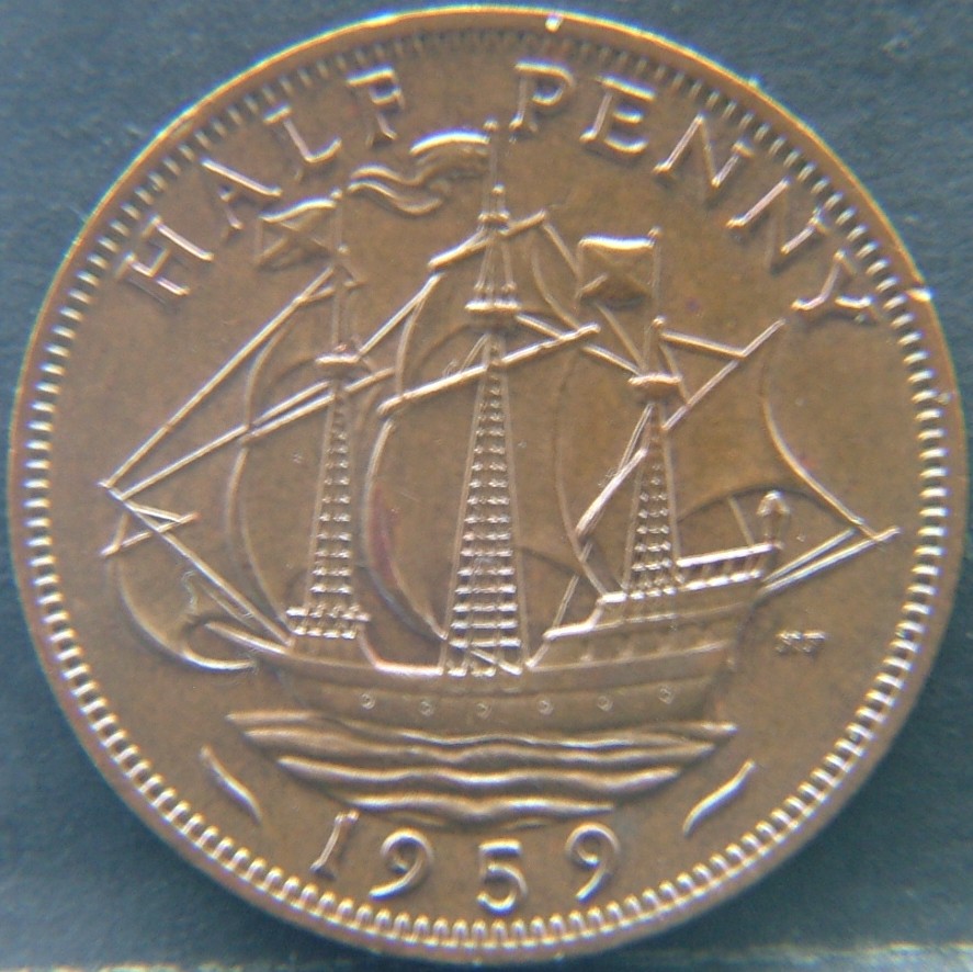 Additional view 1 of 🇬🇧 United Kingdom – Monarchs and Milestones Half Penny 1959 coin