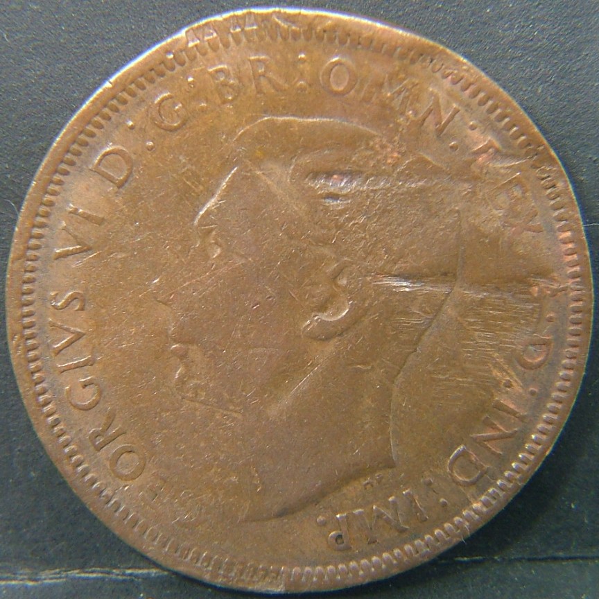 Back side of 🇬🇧 United Kingdom – Monarchs and Milestones Half Penny 1944 coin