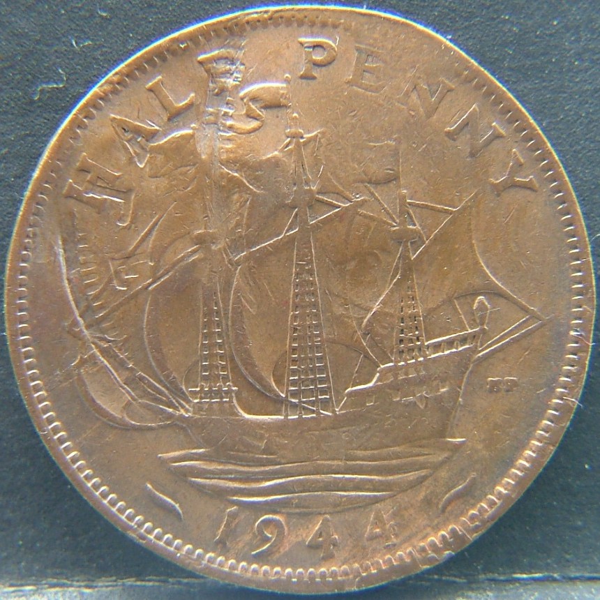 Additional view 1 of 🇬🇧 United Kingdom – Monarchs and Milestones Half Penny 1944 coin