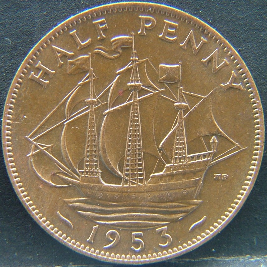 Additional view 1 of 🇬🇧 United Kingdom – Monarchs and Milestones Half Penny 1953 coin