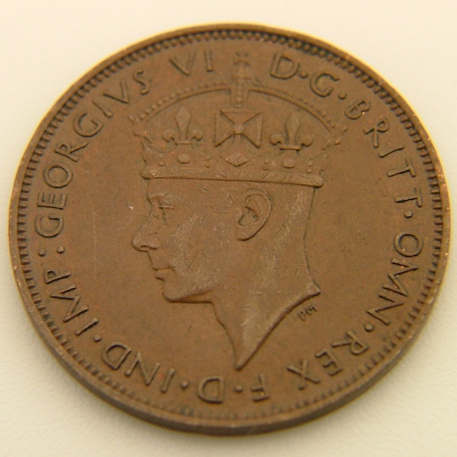 Back side of Jersey 1/24 Shilling 1947 coin