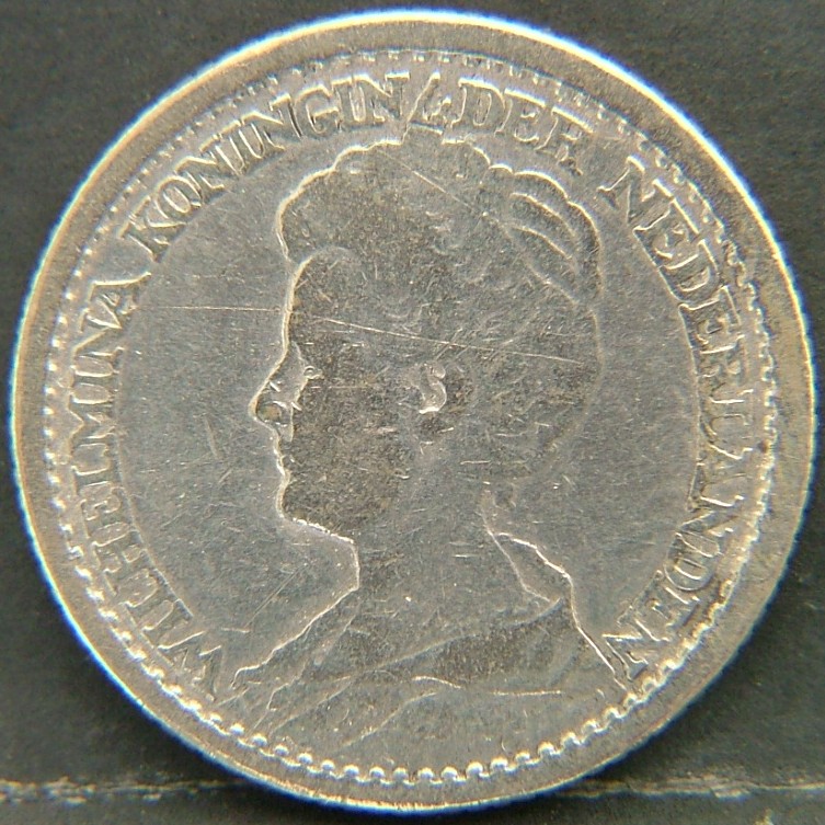 Back side of 🇳🇱 NETHERLANDS – Dutch Coin Tradition 25 Cents 1914 coin