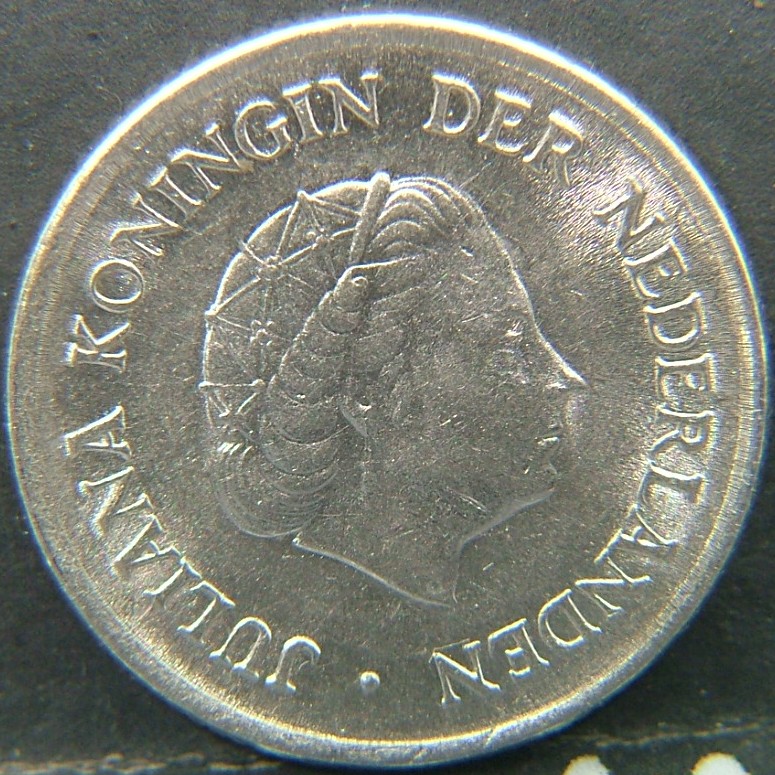Back side of 🇳🇱 NETHERLANDS – Dutch Coin Tradition 25 Cents 1955 coin