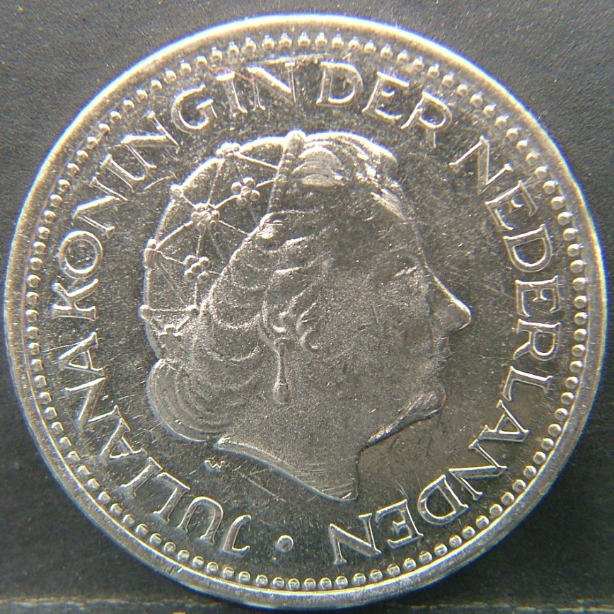 Back side of 🇳🇱 NETHERLANDS – Dutch Coin Tradition 1 Gulden 1976 coin