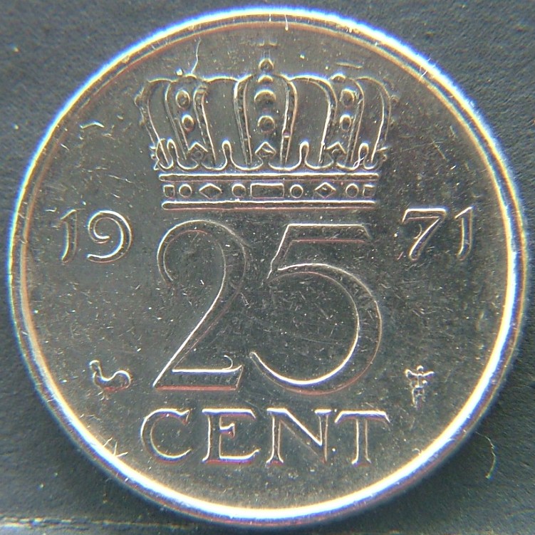 Additional view 1 of 🇳🇱 NETHERLANDS – Dutch Coin Tradition 25 Cent 1971 coin