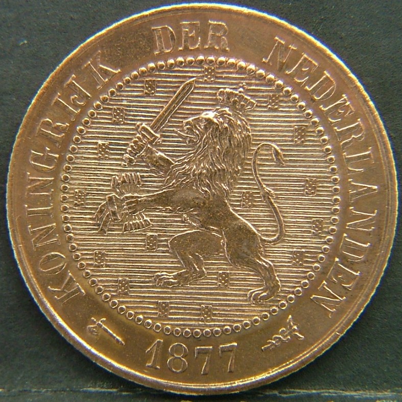 Back side of 🇳🇱 NETHERLANDS – Dutch Coin Tradition 2 1/2 Cents 1877 coin