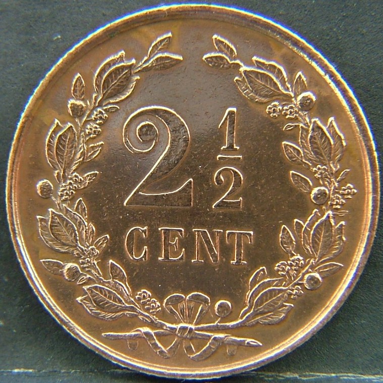 Additional view 1 of 🇳🇱 NETHERLANDS – Dutch Coin Tradition 2 1/2 Cents 1877 coin