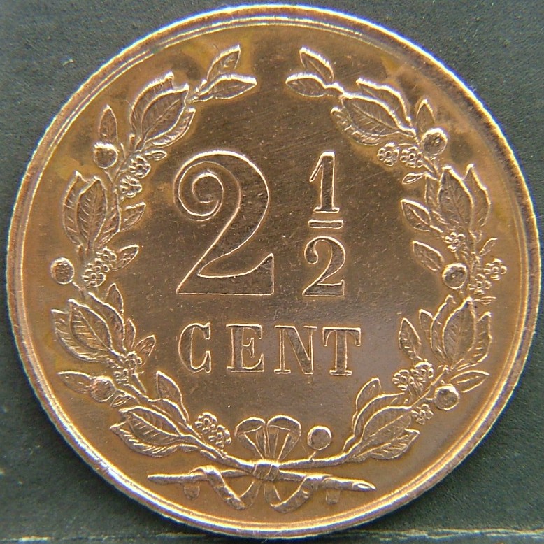 Additional view 2 of 🇳🇱 NETHERLANDS – Dutch Coin Tradition 2 1/2 Cents 1877 coin