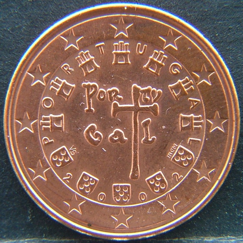 Front side of 🇵🇹 PORTUGAL – From Escudo to Euro 5 Cents 2002 coin
