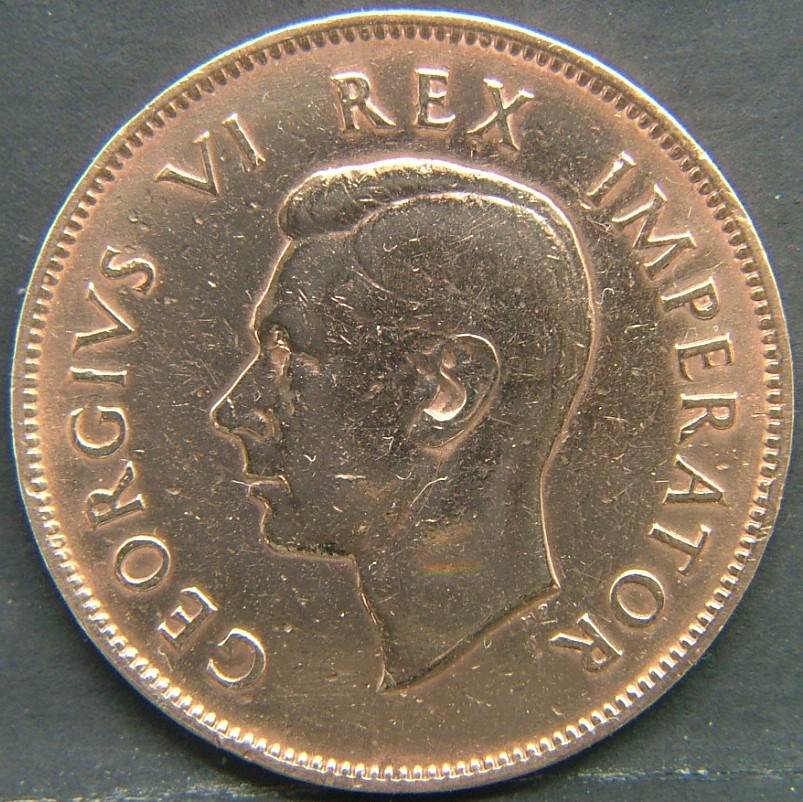 Back side of 🇿🇦 SOUTH AFRICA – From Union to Republic 1 Penny 1946 coin