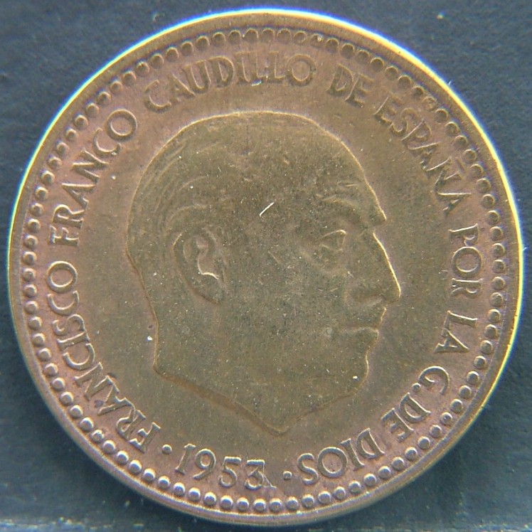 Front side of 🇪🇸 SPAIN – From Peseta to Euro Peseta 1953 coin