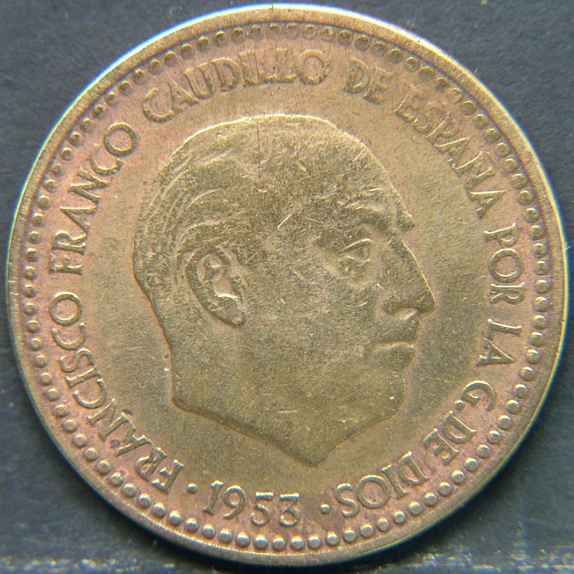 Back side of 🇪🇸 SPAIN – From Peseta to Euro Peseta 1953 coin