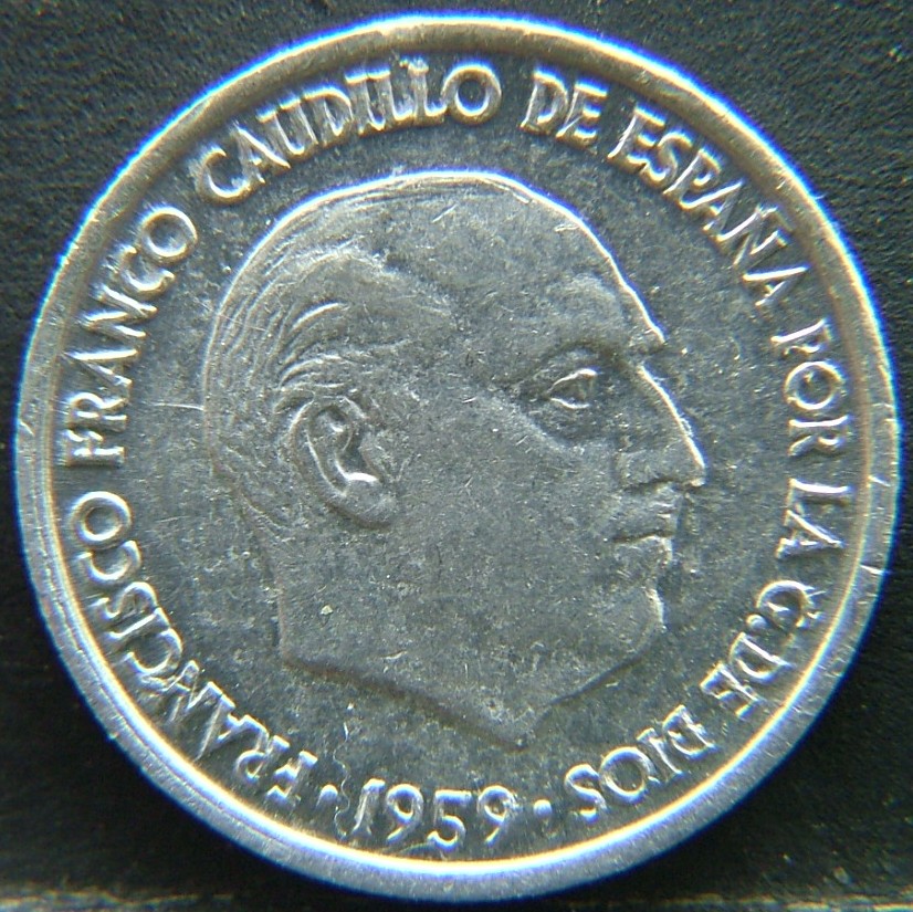 Front side of 🇪🇸 SPAIN – From Peseta to Euro 10 Centimos 1959 coin