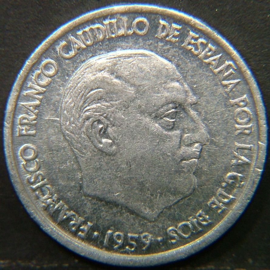 Back side of 🇪🇸 SPAIN – From Peseta to Euro 10 Centimos 1959 coin