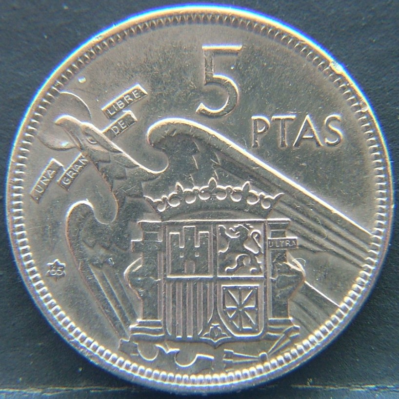 Additional view 1 of 🇪🇸 SPAIN – From Peseta to Euro 5 Pesetas "65" 1957 coin