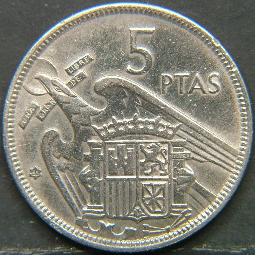 Additional view 2 of 🇪🇸 SPAIN – From Peseta to Euro 5 Pesetas "65" 1957 coin