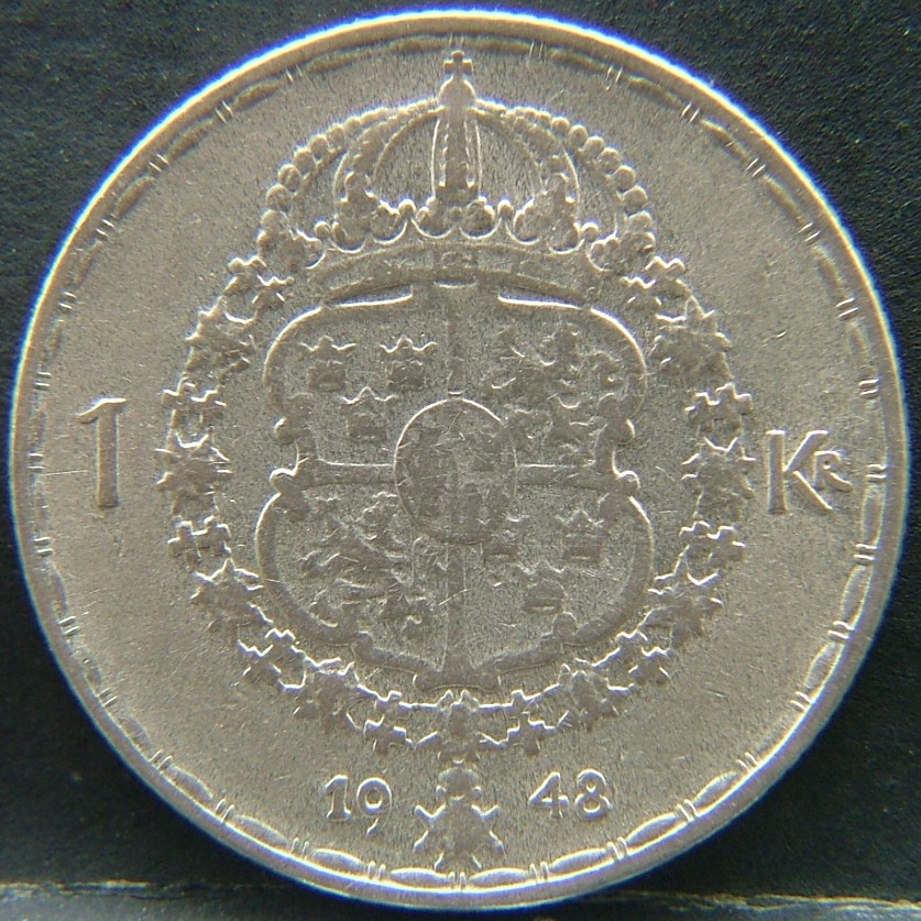 Additional view 1 of 🇸🇪 SWEDEN – Nordic Numismatic Legacy 1 Krona 1948 coin
