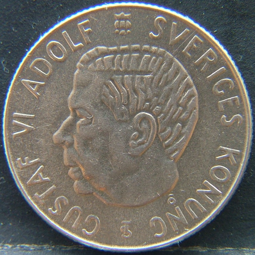 Front side of 🇸🇪 SWEDEN – Nordic Numismatic Legacy 1 Krona 1954 coin