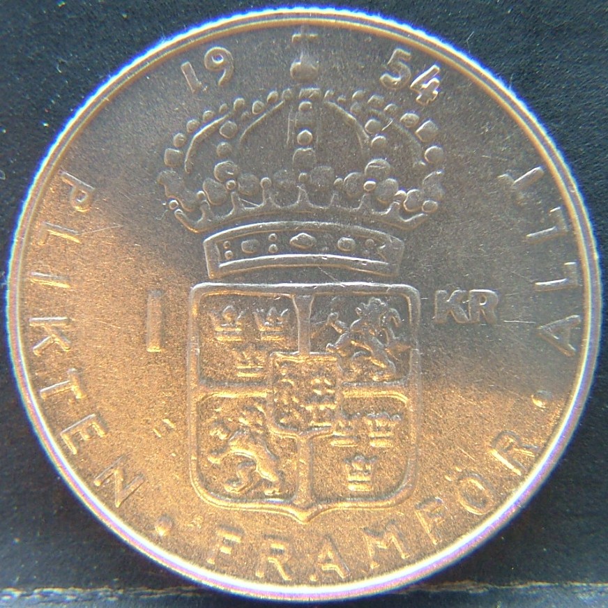 Additional view 1 of 🇸🇪 SWEDEN – Nordic Numismatic Legacy 1 Krona 1954 coin