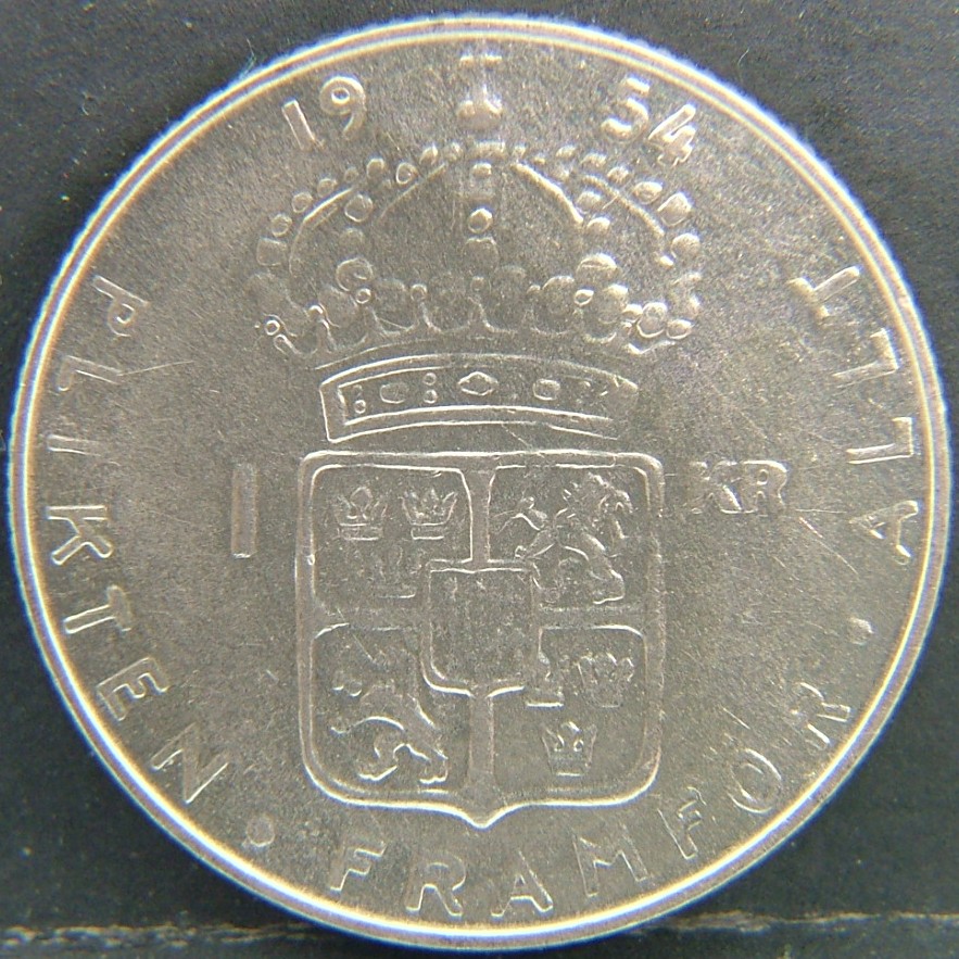 Additional view 2 of 🇸🇪 SWEDEN – Nordic Numismatic Legacy 1 Krona 1954 coin