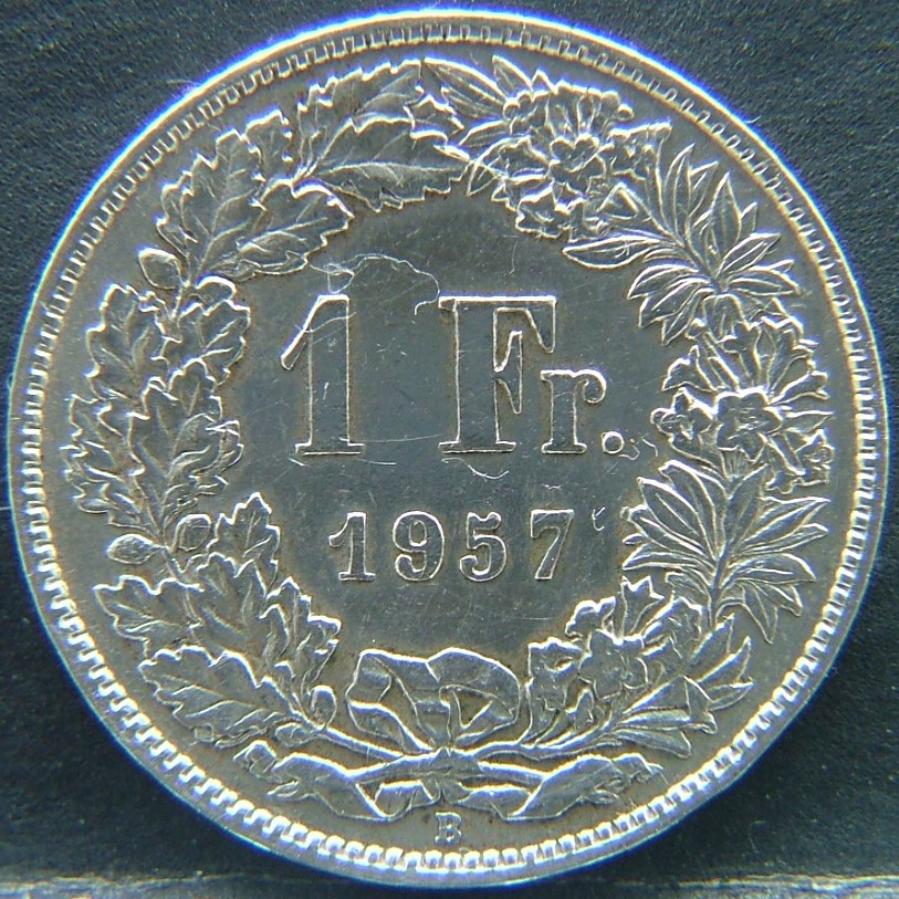 Additional view 1 of 🇨🇭 SWITZERLAND – Helvetic Confederation Coinage 1 Franc 1957 coin