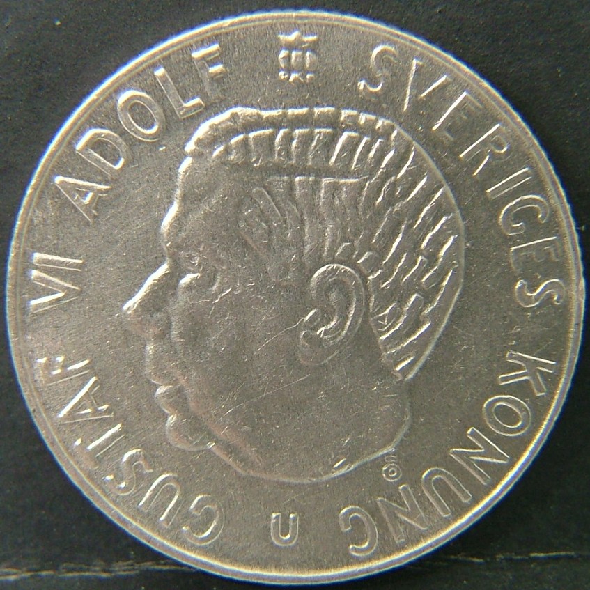 Back side of 🇸🇪 SWEDEN – Nordic Numismatic Legacy 1 Krona 1964 coin