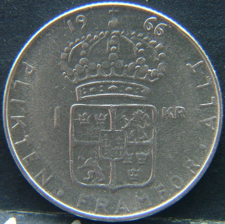 Additional view 1 of 🇸🇪 SWEDEN – Nordic Numismatic Legacy 1 Krona 1966 coin