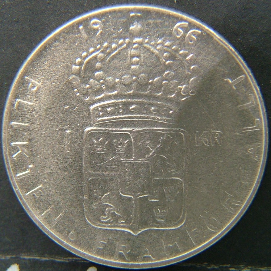 Additional view 2 of 🇸🇪 SWEDEN – Nordic Numismatic Legacy 1 Krona 1966 coin