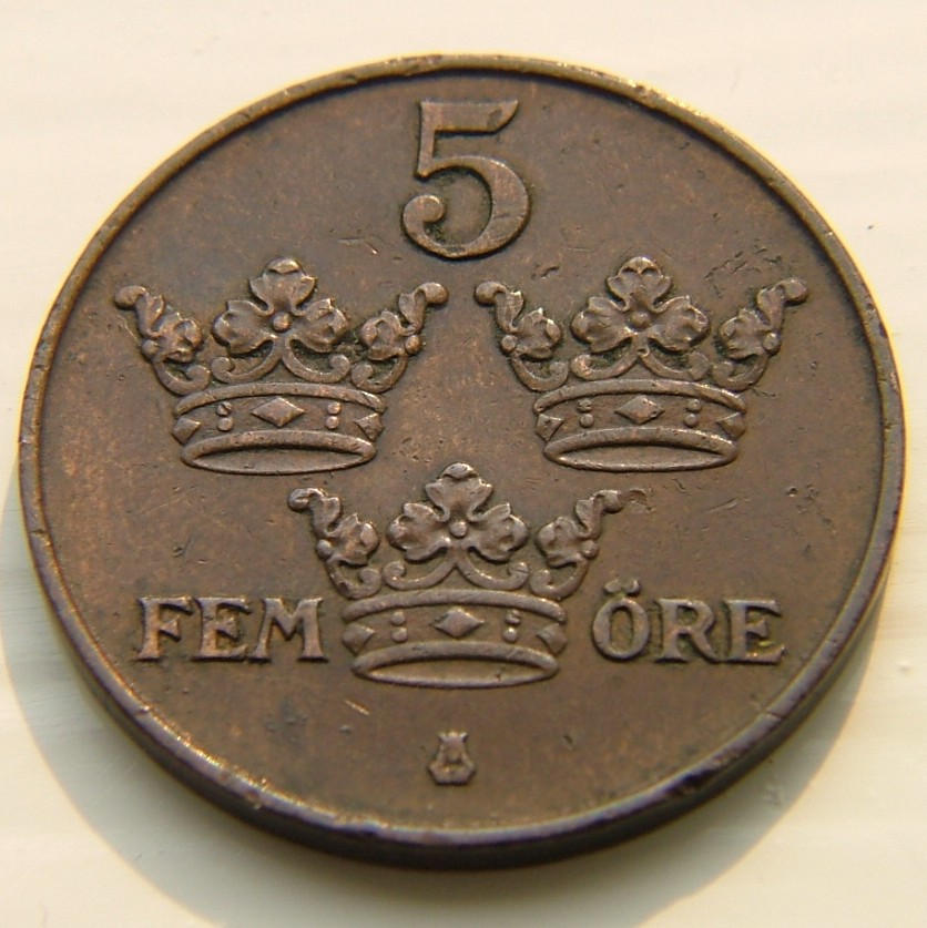 Additional view 1 of Sweden 5 Ore 1913 coin