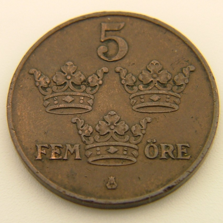 Additional view 2 of Sweden 5 Ore 1913 coin