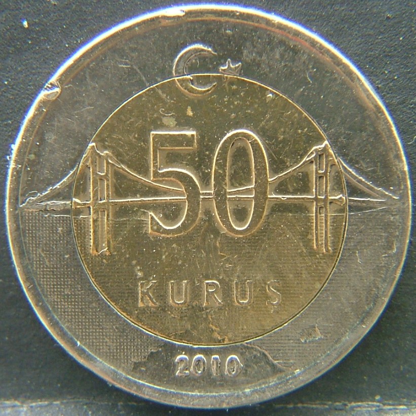 Additional view 1 of 🇹🇷 TURKEY – Ottoman Echoes in Modern Lira 50 Kurus 2010 coin