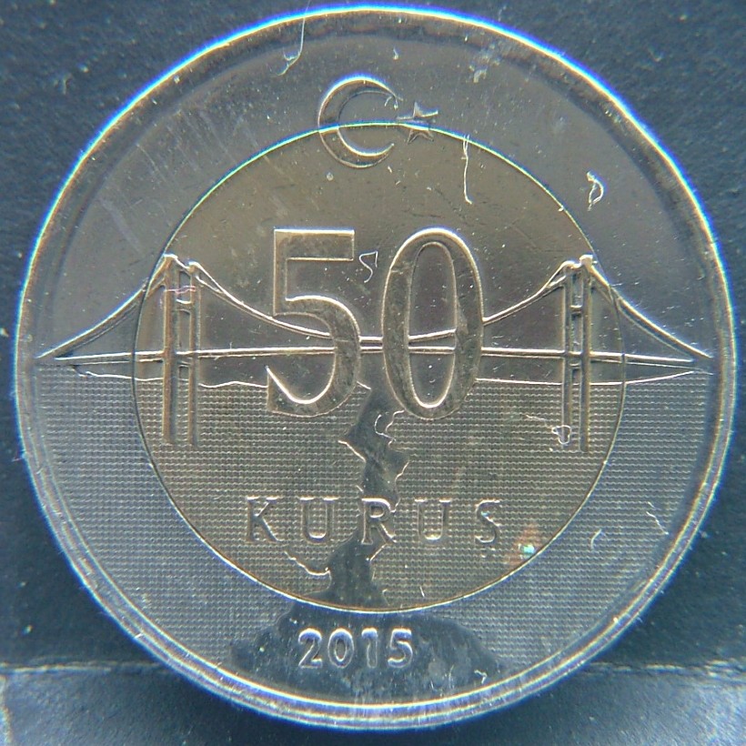 Additional view 1 of 🇹🇷 TURKEY – Ottoman Echoes in Modern Lira 50 Kurus 2015 coin