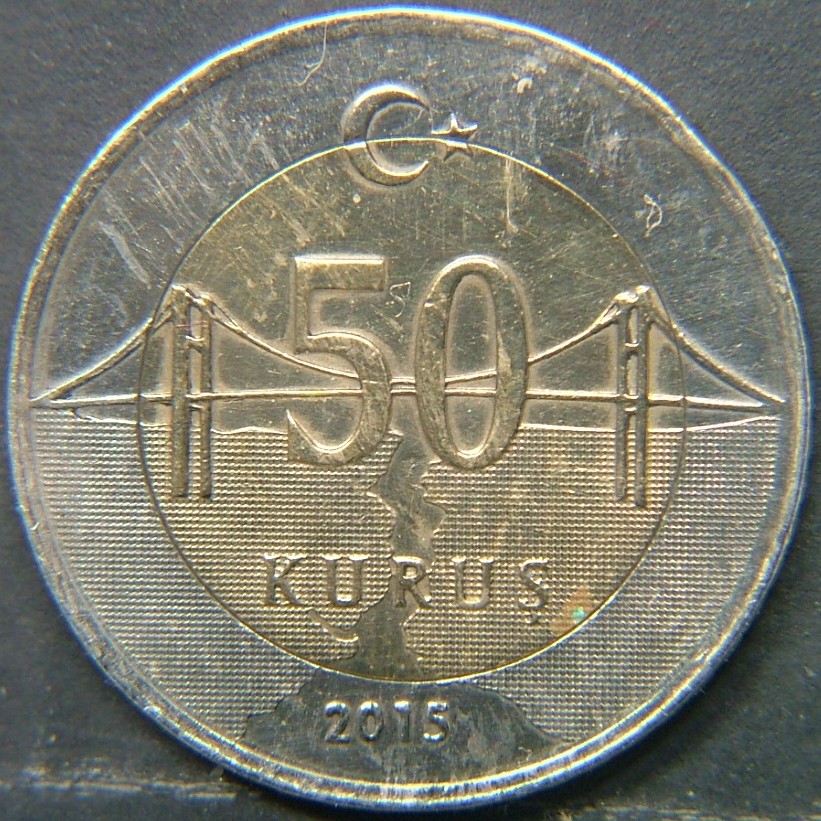 Additional view 2 of 🇹🇷 TURKEY – Ottoman Echoes in Modern Lira 50 Kurus 2015 coin